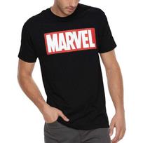 Vyriški „Marvel“ komiksų paprasti klasikiniai marškinėliai su logotipu S juoda