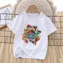 PAW Patrol Children Short Sleeve T-shirt Cartoon Chase Skye Print Pullover Boys Girls Summer Breathable Casual Cotton Tops Gifts 110