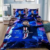 Futbolo žvaigždės patalynės užvalkalas su pagalvės užvalkalu Neymar lovos komplektas suaugusiems berniukui mergaitei miegamojo dekoravimas Viengulis Dvigulis Pilnas Karališkas Dydis 100x135cm-2pcs