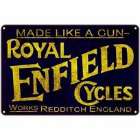 Vintažinis metalinis skardinis ženklas Royal Enfield Motociklai Retro Garažo Sienų Dekoras 20x30 įvairiaspalvis