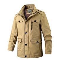 European Men's Cotton Windbreaker Jacket - Spring/Autumn, Middle-Aged, Thin, Casual Workwear Style M juoda