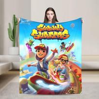 Subway Surfers žaidimo Jake pledai Minkštas patogus pliušinis metamas pledas sofai, foteliui, sofai, lovai Flanelinis lovatiesė Lovos uždangalas 76x102cm