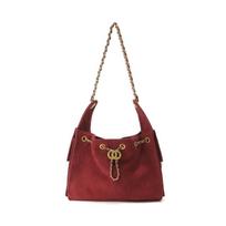 Suede tote krepšys, matinis odinis rombo formos grandinėlė, rankinė po pažastimi, suede oda, peties commuter krepšys, didelis krepšys. 26*14*20cm ruda