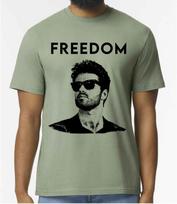 George Michael Laisvės marškinėliai - Alyvuogių spalvos - Originalūs unisex marškinėliai XXXL