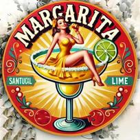 Vintage Metal Wall Art Margarita Cocktail Sign Retro Home Bar Cafe Decor Garage Backyard 20x20 įvairiaspalvis