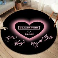 Blackpink Apvalus kilimas, Kilimas svetainei, miegamajam, sofai, žaidimų kambariui dekoruoti, Neslystantis grindų kilimėlis 80cmx80cm