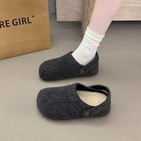 Birkenstock batų krepšys galvos šlepetės retro naujas sezonas pliušas veltinis pusė padėklo elegantiškos muller batų platforma universalios 35 ruda