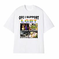 Juokingas Ofc Palaikykite LGBT Memas Spausdintas Marškinėlis Vyriški Drabužiai Medvilninis Trumpomis Rankovėmis Laisvi Marškinėliai Retro Mada Hip Hop Laisvalaikio Marškinėlis S