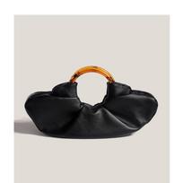 Small Niche Cow Horn Bag, Internet Celebrity, Same Acrylic Ring Handbag, Women's Pleated Cloud Bag, Hand-held Dumpling Bag juoda