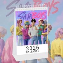 2026 Desktop Calendar KPop Devil Hunters Rumi Mira Zoey and Saja Boys Anime Printed Vertical Flip-Switch Desktop Calendar Decoration