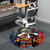 1 vnt. LEGO Art Office apvalus kilimėlis, tinkantis biurui, miegamajam, svetainei, namų dekorui, kambario dekorui, biurui a0928210 80cm by 80cm