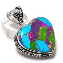 Natural Spiny Oyster Gemstone 925 Sterling Silver Jewelry Pendant 1.85  ETC-13870