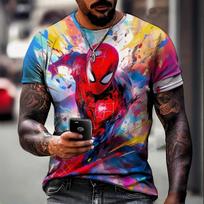 Vasarinis spalvingas vyriškas viršus T-shirt 3D spausdintas Žmogus-voras Venom raštas Kasdienis mados trumpomis rankovėmis drabužis S