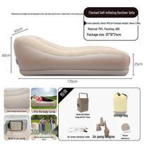 Automatinė pripučiama atlošiama sofa su įmontuotu oro siurbliu - Vienvietė lauko stovyklavimo kėdė 170*65*60 cm smėlis