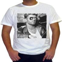 George Michael _ Vyriški marškinėliai Įžymybė Žvaigždė VIENAS MIESTE S balta