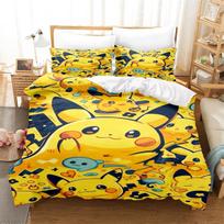 3D Pikachu Antklodės Užvalkalas Pokémon Patalynės Kolekcija Vaikų Pataliynės Kolekcija 23 Dalys Antklodžių Užvalkalai Užvalkalai Vaikams Spausdinti 135x200cm-2pcs