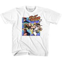 Street Fighter SF Kovok su vaikinu Mažylio trumpomis rankovėmis Vaizdo žaidimų marškinėliai Grafinis marškinėlis Baltas S balta
