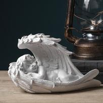 Angelo Statulėlė Kupidono Figūrėlė Tualetinis Staliukas Karoliukų Laikymo Skulptūrėlės Kolekcijos Figūrėlės 21x10x13cm gray