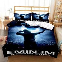 Eminem Hip -hop dainininkas 3D spausdinamas patalynės komplektas Antklodės užvalkalas Karalienės dydžio patalynės komplektas Minkštas ir patogus Individualizuotas Karaliaus dydžio patalynės komplektas 70x133cm 3pcs