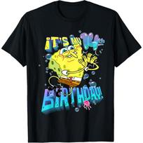 Mademark x SpongeBob SquarePants - Spongebob Tai mano 14-asis gimtadienis Berniukas Mergaitė Paauglys Spongebob Marškinėliai S juoda