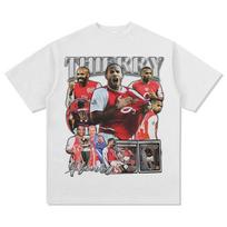 Thierry Henry Futbolo Marškinėliai Unisex Dydžio Grynos Medvilnės Trumpomis Rankovėmis Legendos Stiliaus Puolėjas Prabangus Laisvalaikio Kasdienis Viršus S