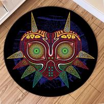Zelda simbolio apvalus kilimas Retro stiliaus žaidimų kambario kilimas svetainei žaidimų dekoravimui Zelda Majora's Mask kilimas Dovana žaidėjui 40X40cm