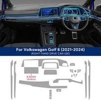 TPU skaidri plėvelė VW Volkswagen Golf 8 automobilio interjero lipdukams Centrinės konsolės ekranui Prietaisų skydeliui Pavarų svirties Durų langų skydeliui 8.25in
