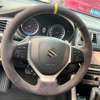 For Suzuki Vitara  Escudo LY 4th Gen 2016-2018 Hand-stitched non-slip Suede Car Steering Wheel Cover style 1