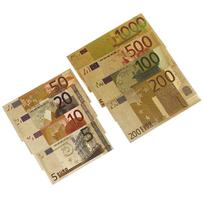 8 vnt./rinkinys Euro banknotų auksinės folijos popieriniai pinigų amatai kolekcija banknoto valiuta