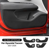 Durų apsauga nuo spyrių Hyundai Tucson 2024 2025 2026 LHD RHD Automobilio Odinis Anglies Pluošto Kilimėlis Interjero Apdailos Aksesuarai Leather Texture