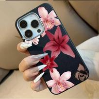 Pink Lily Flower Pattern Soft Phone Case For iPhone 17 Pro Case iPhone 11 12 13 14 15 16 Pro Max 17 Air X XS 7 8 Plus 16E Cover iPhone 13 Pro