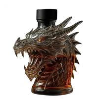 300 ml viskio butelis-dekanteris, vilko galvos formos, aukšto boro silikatinio stiklo vyno butelis, sandarus dangtelis, viskio dekanteris