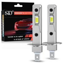 2 vnt. H1 LED priekinių žibintų lemputės Mini Canbus 18000LM LED H1 rūko žibintai 6000K Automobilio priekinių žibintų be ventiliatoriaus DRL šviesa Automatinės diodinės rūko lempos 12V Baltos lempos H1