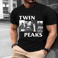 Remake Twin Peaks Basic Charcoal T Shirt Retro Style Classic Tee S4XL Graphic Short Sleeve Shirt Unisex Men Women Summer Tops M gray