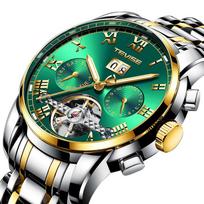 TEVISE Vyriškas Klasikinis Tourbillon Kalendoriaus Mechaninis Laikrodis gray