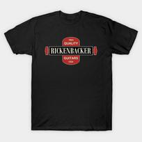 Men Black Print T-shirt Rickenbacker No-Cut Transfer Paper Print Cotton Tshirt 3XL juoda