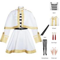 Anime Frieren laidotuvėse Frieren Cosplay kostiumas Karnavalinis drabužis Palto Sijono Diržo Auskarų Rinkinys Moterims Helovinas s