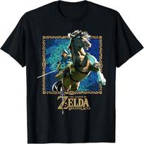 The Legend of Zelda Breath Of The Wild Raštuotas Plakatas Marškinėliai S juoda