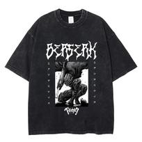 Laisvalaikio Harajuku Vintažiniai Hip Hop Drabužiai Anime Berserk Griffith Marškinėliai Skalbti Manga Grafiniai Per dideli Y2k Marškinėliai Unisex S