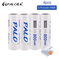 PALO 14500 3,7 V 900 mAh ličio jonų įkraunama baterija, skirta žibintuvėliui / nuotolinio valdymo pultui / žaislo galvutei 3,7 V 14500 ličio baterija balta