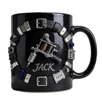 Asmenizuotas tatuiruočių meistro puodelis 3D įrankių diržas Kavos puodelis su tatuiruočių mašinėlių detalėmis Pramoninis Steampunk stiliaus gėrimo puodelis Dovana menininkams 1pc