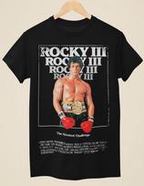 Rocky III - Filmo plakato įkvėptas unisex juodi marškinėliai Unisex marškinėliai M