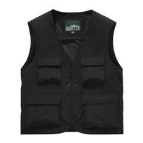 Men's Waterproof Multi-Pocket Quick-Dry Outdoor Sleeveless Vest for Photography, Fishing, and Mountaineering 3XL chaki