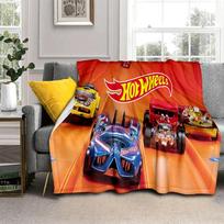 2025 Naujas naujas H-Hot Wheels lenktyninis automobilis Animacinis flanelinis pledas, Minkštas užklotas namams Miegamojo lovai Sofai Kelioninis uždangalas Vaikų dovana 75x90cm