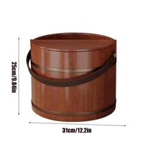Wooden Foot Bath Tub with Lid Spa Soaking Basin for Relaxation Massage Herbal Pedicure at Home Sauna Washing Gift for Women