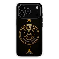 Dėklas iPhone 17 Pro Max PSG logotipas jordanas auksinė žvaigždė čempionas Maniacase juoda