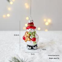 Sienų kirtimo stiklinis sniego senis ir Kalėdų senelis netaisyklingas papuošalas - Kalėdinės eglutės dekoracija ir dovana white