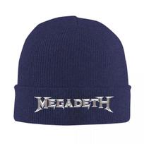 Megadeths Šviečianti Tamsiai Megzta Kepurė Beanie Rudens Žiemos Kepurės Šilta Akrilo Mados Kepurė Vyrams Moterims One Size blue