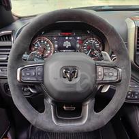 For Dodge Ram 1500 TRX   Hand-stitched non-slip Suede car steering wheel cover 1