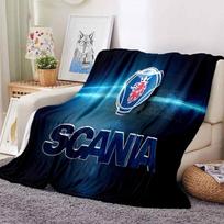 3D sunkvežimis Scania pledas Fleece Šiltas jaukus minkštas pledas sofai lovai Spalvą išlaikantis Antistatinis Skalbiamas mašinoje 75x90cm